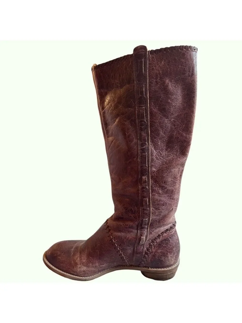 Lucky Penny Brown Leather Boots with Equestrian Style 6.5